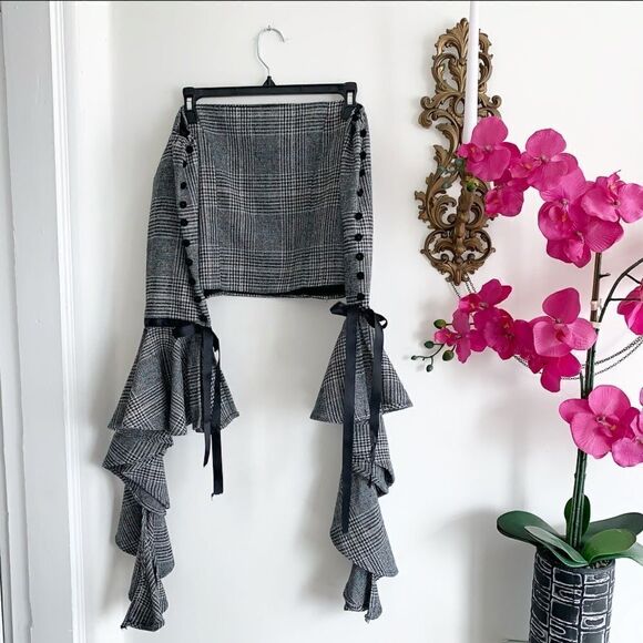 STORETS GRAY TWEED TOP - Picture 4 of 12